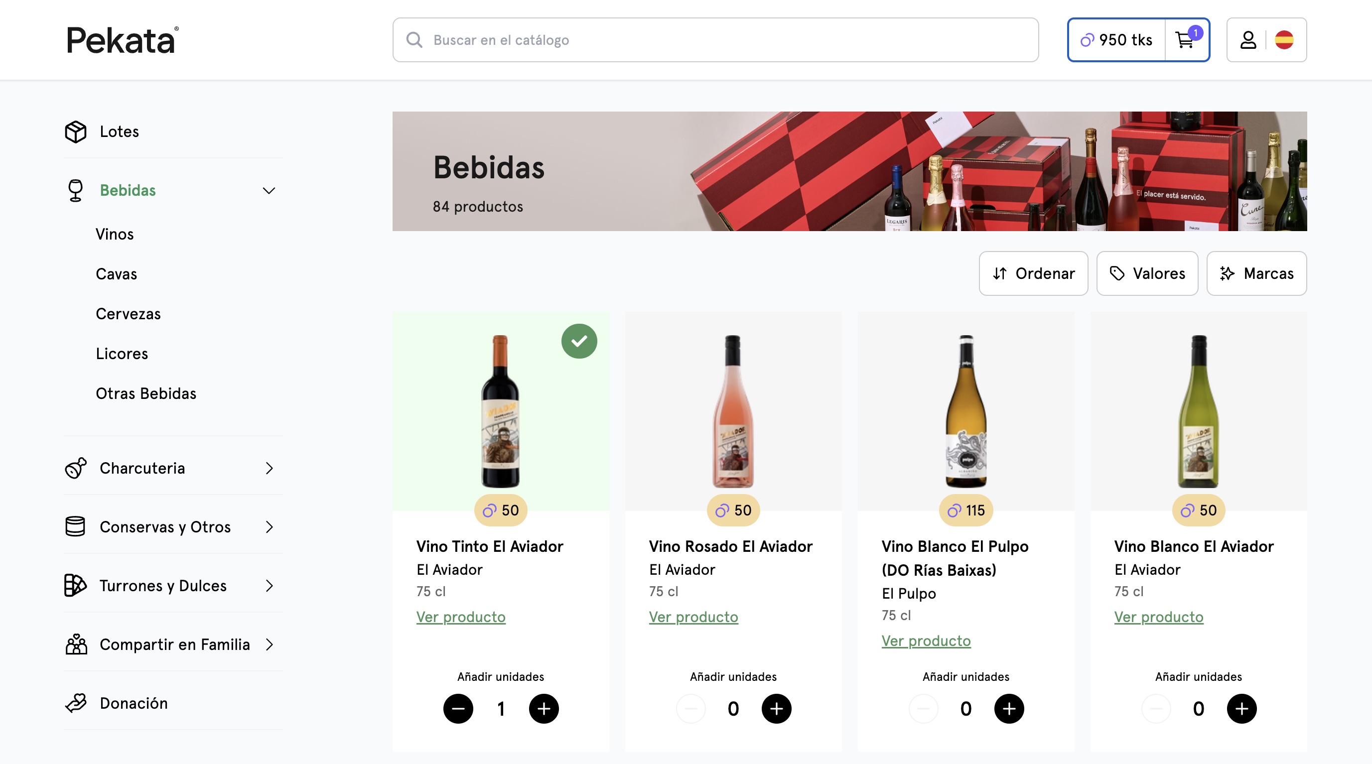 Interfaz de la plataforma online Pekata